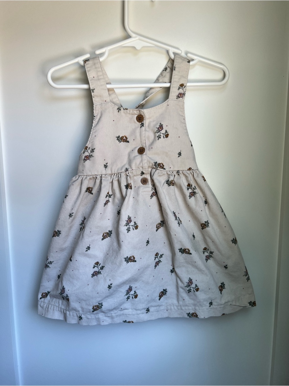 Carter’s 18M Floral Corduroy Dress Cream Cottagecore Fall Baby Girl
